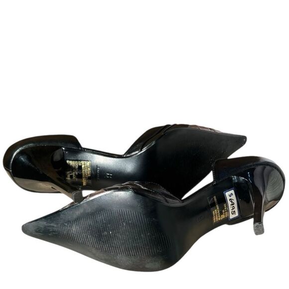 Black and Silver D'Orsay Pointed Toe Heels (W 7.5) - Picture 9 of 12